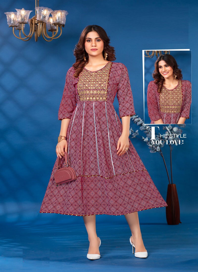 Viyaa Bandhej 1 Designer Foli Printed Kurti Catalog
